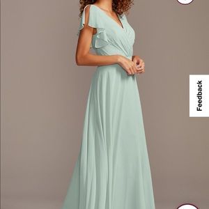 NTW. David’s bridal brides maid dress sage green